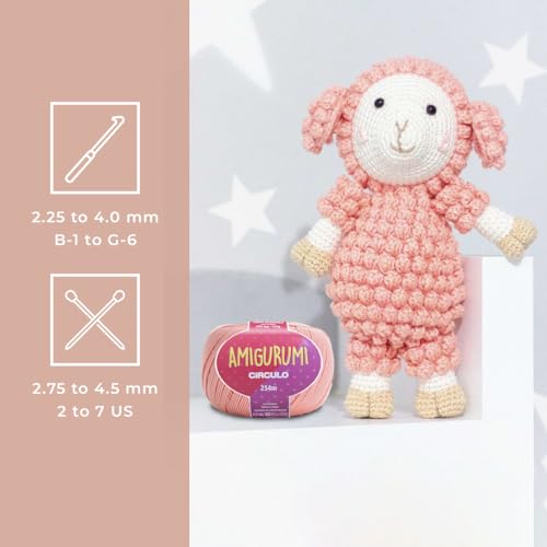 CÃRCULO Circulo Amigurumi Cotton - 100% Mercerized Brazilian Virgin Cotton, Soft White Yarn for Crocheting and Knitting, Sport Weight, 4.4 oz, 278 yds - Color 8001 - Image 5