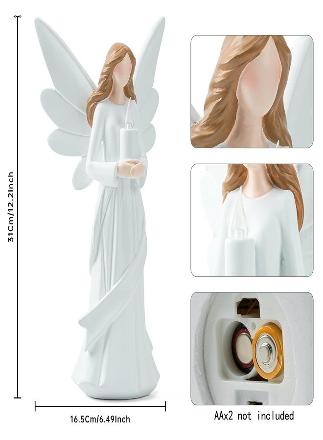 Starryfill Angel Figurine Statue Sculpture Holds Candle,As Gift Symbolizes Brightness and Health for Your Family Friends or Home Decoration - Image 3