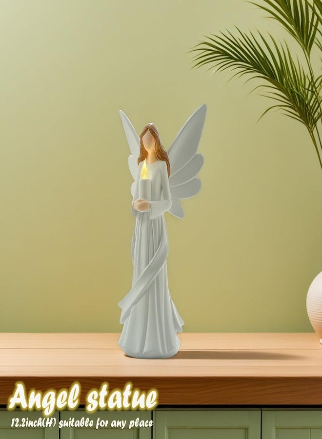Starryfill Angel Figurine Statue Sculpture Holds Candle,As Gift Symbolizes Brightness and Health for Your Family Friends or Home Decoration - Image 5