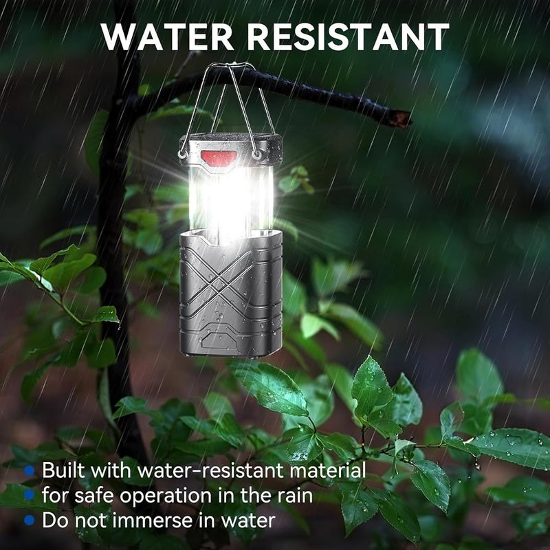 LETMY مصباح كامبينغ من نوع LETMY بحزمة من 4 قطع، مصابيح LED قابلة لإعادة الشحن، مصابيح شمسية تعمل بالبطارية، مصابيح كهربائية لحالات الطوارئ مثل الأعاصير، تأتي مع كابل USB. - Image 5