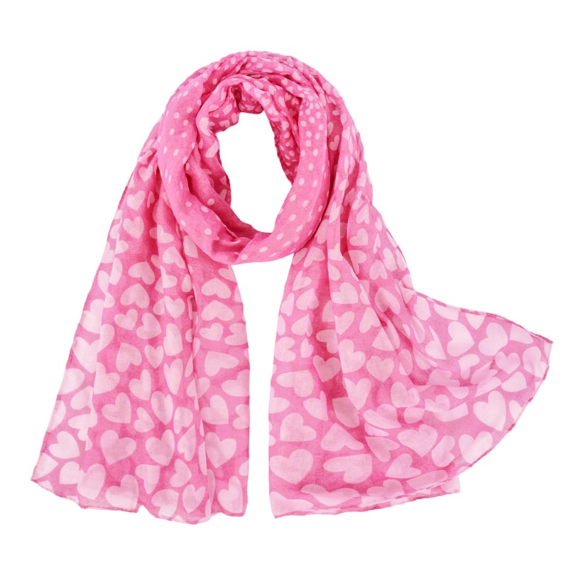 E-Clover Scarfs for Women Heart Scarf Valentines Scarves Shawl Pink Loving Gifts Pink Mothers Day Gifts - Image 1