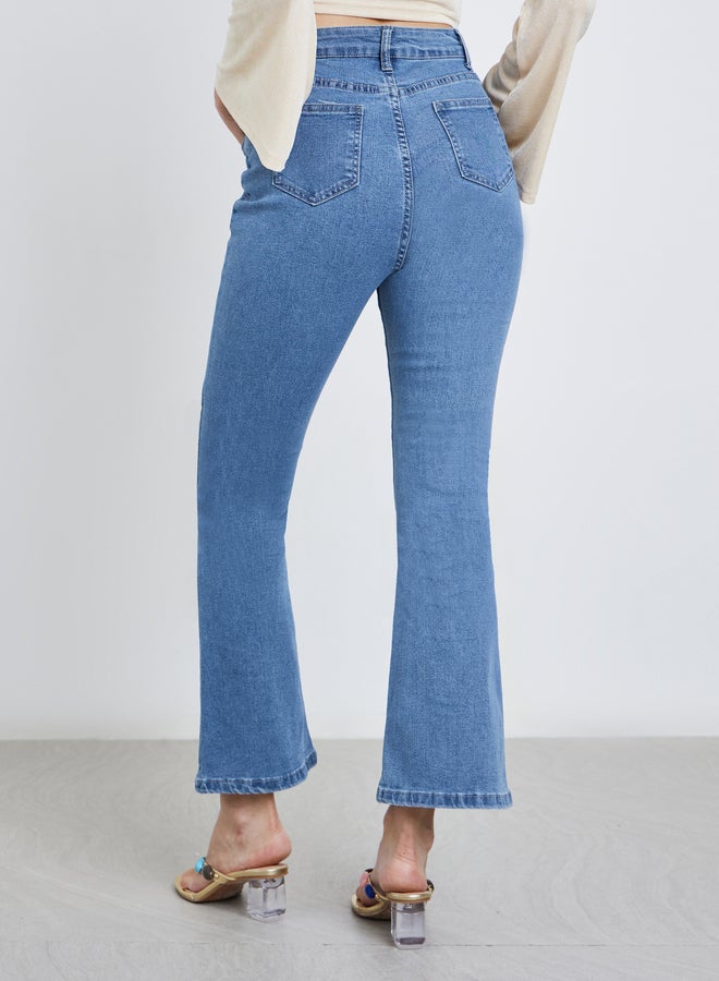 Styli Mid Rise Boot Cut Faded Jeans - Image 4
