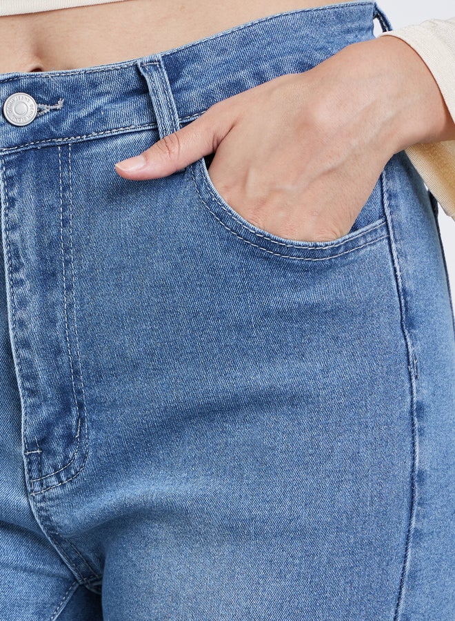 Styli Mid Rise Boot Cut Faded Jeans - Image 3