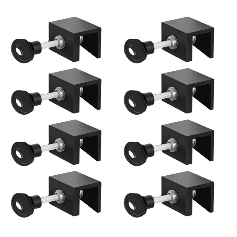 Adjustable Aluminum Alloy Sliding Security Window Door Stopper Black 16mm Short - Image 2