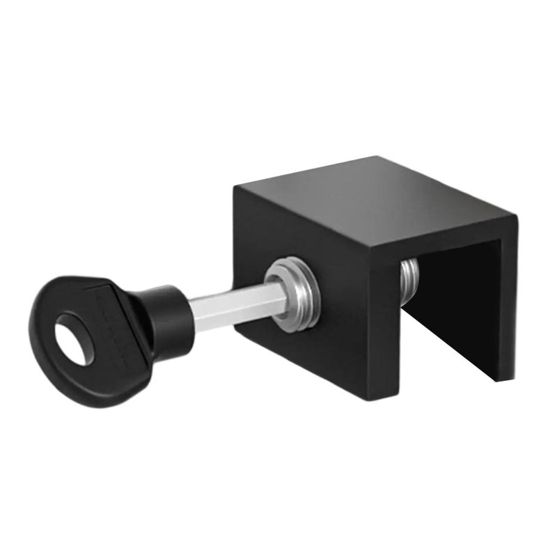 Adjustable Aluminum Alloy Sliding Security Window Door Stopper Black 16mm Short - Image 4