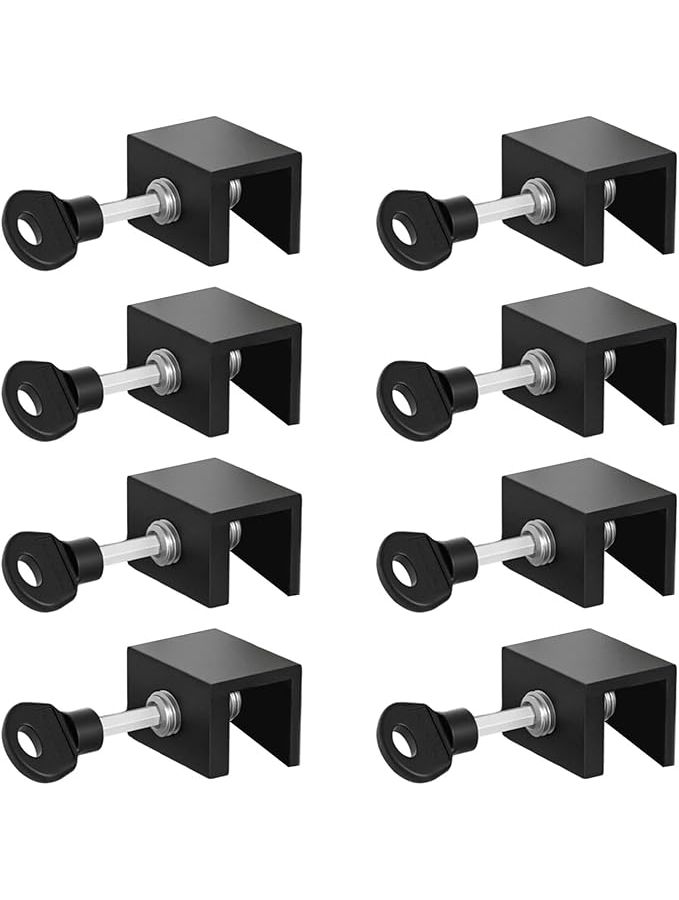 Adjustable Aluminum Alloy Sliding Security Window Door Stopper Black 16mm Short - Image 1