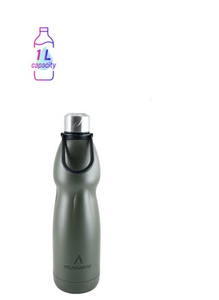 Water bottle with a capacity of 1000 ml, a stainless steel water bottle with a rubber handle that keeps cold for 82 hours and keeps heat for 34 hours, Army - pzsku/ZFCE07DA9077ACC3EDA04Z/45/1747910960/89e080c7-4bbe-4e44-aaa6-faaffaf46bdf