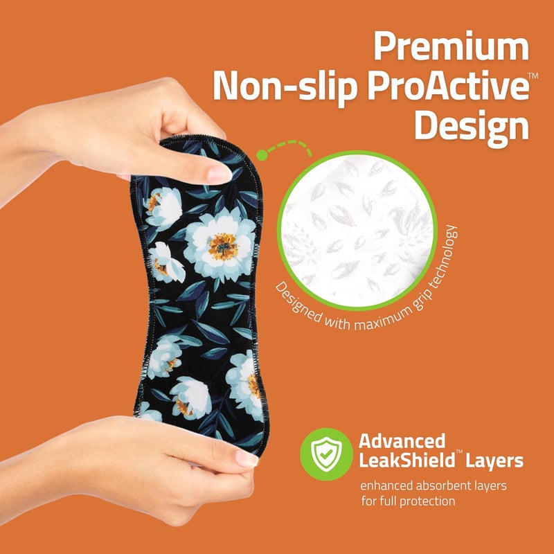 Natissy NonSlip Reusable Incontinence Pads for Bladder Control LXL 6Pack High Temp Washable Organic Cotton Cloth Pads with Quick Absorption  Odor Control Soft  NonIrritating for Sensitive Skin - Image 4