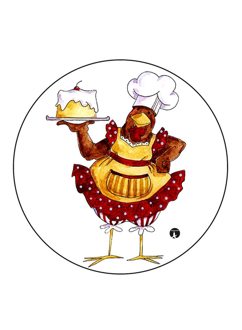 RKN Chicken Printed Fridge Magnet  Round  Multicolour - Image 2