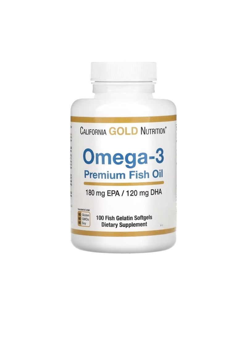 California Gold Nutrition Omega-3 With Premium Fish Oil - 100 Softgels  - Image 1