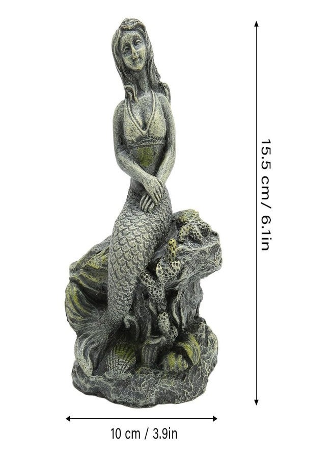 Chiffonade Resin Mermaid Statue Aquarium Decorative Mermaid Theme Ornament Style Aquarium Fish Tank Statue Underwater Decor - Image 2
