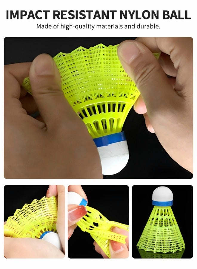 GROIC LED Badminton Shuttlecocks Dark Night Glow Birdies Lighting for Outdoor & Indoor Sports Activities, LED Nylon Shuttlecocks for Night (Nylon 6 pcs) - Image 2