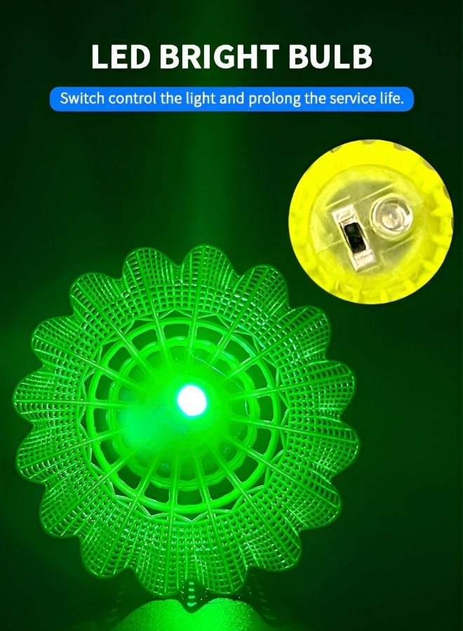 GROIC LED Badminton Shuttlecocks Dark Night Glow Birdies Lighting for Outdoor & Indoor Sports Activities, LED Nylon Shuttlecocks for Night (Nylon 6 pcs) - Image 4
