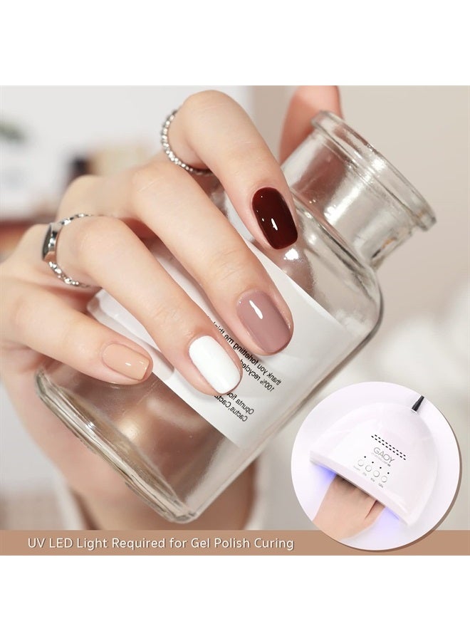 GAOY Nude Gel Polish Set, 6 Neutral Colors Gel Nail Kit for Nail Art DIY Manicure and Pedicure at Home - Image 2