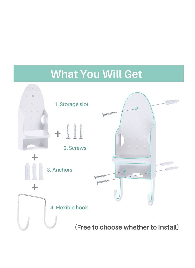 SYOSI Ironing Board Holder Wall Mounted Storage Organizer, Electric Iron Holder Household Bathroom Shelf with Heat Resistant Tray Storage Organizer Easily Mount Against Wall  - Image 5