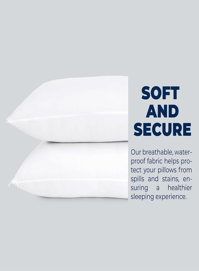 VISI-ONE Karin Maki Standard Zippered Pillow Protectors Pack of 2 100% Polyester Jersey Waterproof Soft & Breathable Bed Pillows Encasement Covers - (20 x 26 Inches) - Image 4