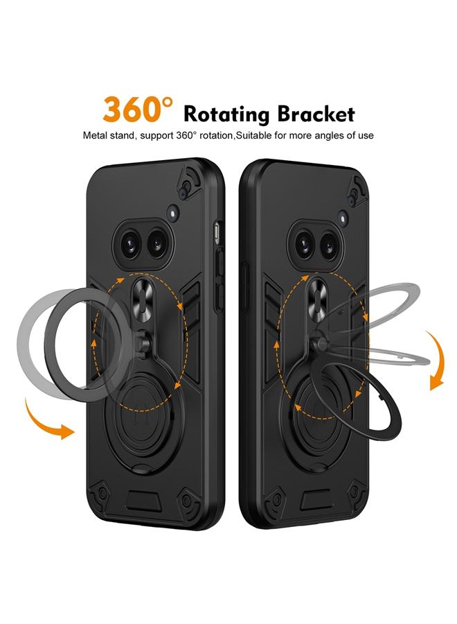 اس-توب جراب لهاتف Nothing Phone 2a مع حلقة معدنية وحامل دوار 360 درجة، جراب هاتف هجين من مادة TPU من PC - Image 2