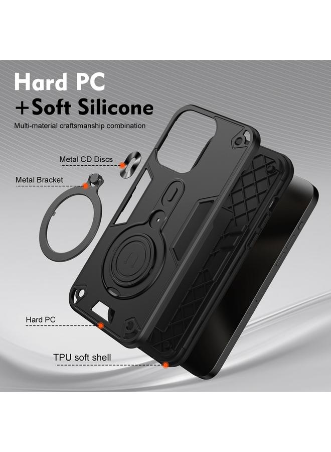 اس-توب جراب لهاتف Nothing Phone 2a مع حلقة معدنية وحامل دوار 360 درجة، جراب هاتف هجين من مادة TPU من PC - Image 5