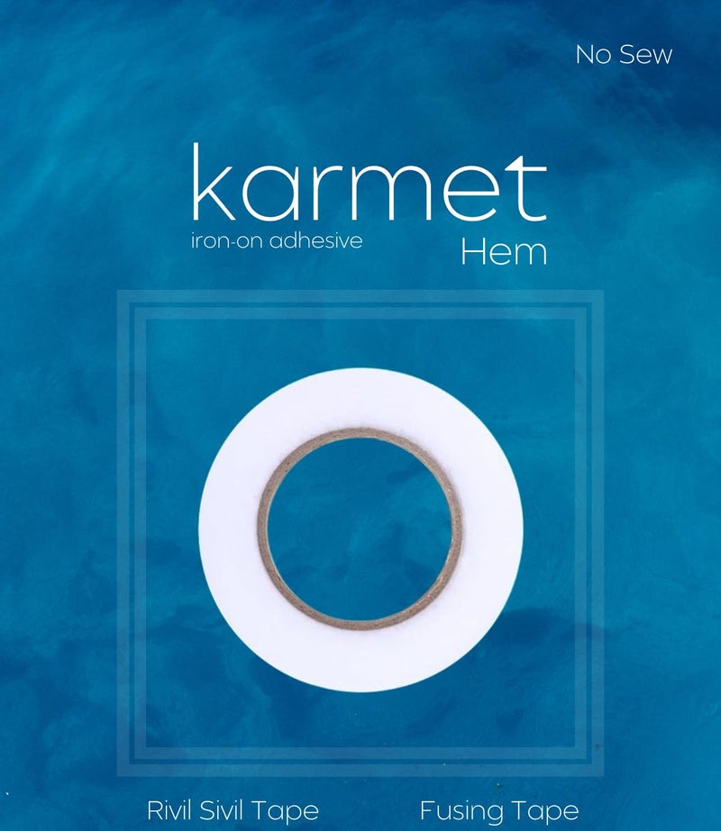karmet karmet Fabric Fusing Tape Iron On Hemming Tape Double Sided Fusing Hem Tape Durable Adhesive for Skirts Jeans Clothes Pants Collars Curtains White 2 Pcs 100 Yads  - Image 1