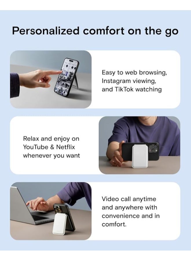 موفت محفظة MOFT MagSafe، حامل بطاقات يتسع لبطاقتين، محفظة مغناطيسية قوية مع إمكانية تعديل الزاوية، محفظة هاتف MOVAS من الجلد النباتي لأجهزة iPhone 15/14/13/12، - Image 3