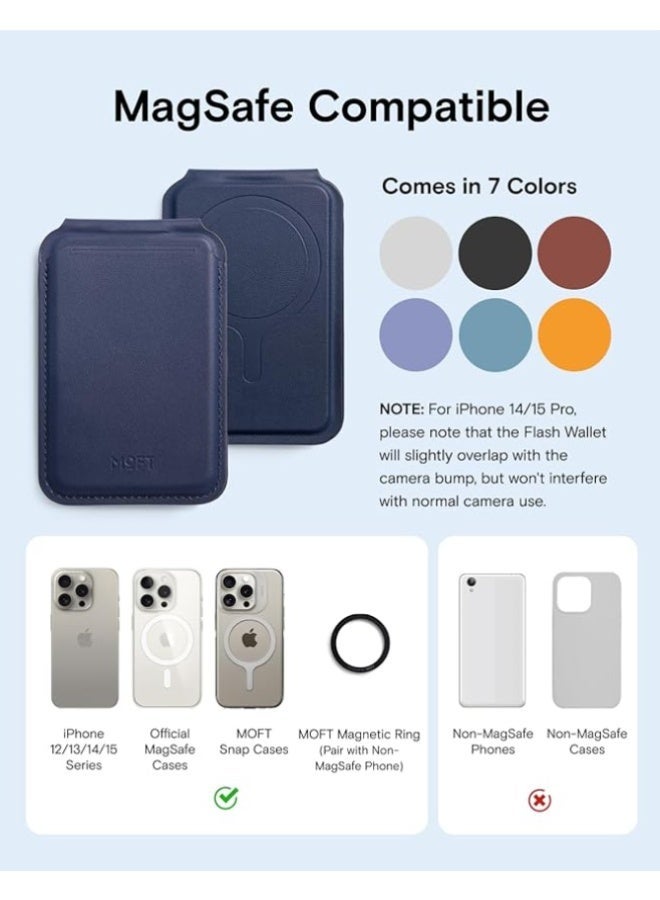 موفت محفظة MOFT MagSafe، حامل بطاقات يتسع لبطاقتين، محفظة مغناطيسية قوية مع إمكانية تعديل الزاوية، محفظة هاتف MOVAS من الجلد النباتي لأجهزة iPhone 15/14/13/12، - Image 5