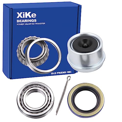 XiKe 1 Set 20002200 Lbs Trailer Bearing Kit Fits for 1 Axles Trailer Wheel Hub L44643L44610 and 12192TB Seal OD 1980 Dust Cover and Cotter Pin Rotary Quiet High Speed and Durable - Image 1