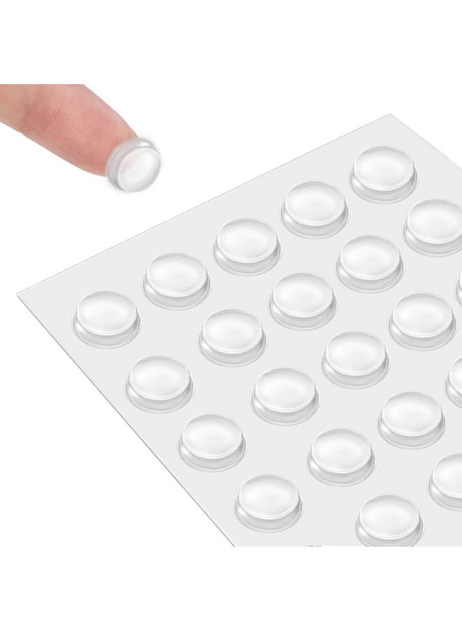 QUEENTI Silicone 160 Pcs Cabinet Door Bumpers Round, 1/2" Diameter Self Adhesive Clear Cupboard Door Drawer Bumpers for Kitchen Cabinets Cutting Boards Picture Frames - Image 1