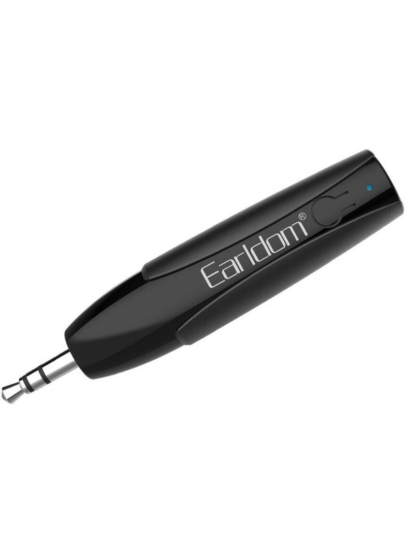 Earldom M68 Bluetooth Audio Receiver, 3.5mm, Bluetooth Adaptor For Cars, Supports A2DP, Connects To Car's Audio System Via AUX Input, Black - Image 1
