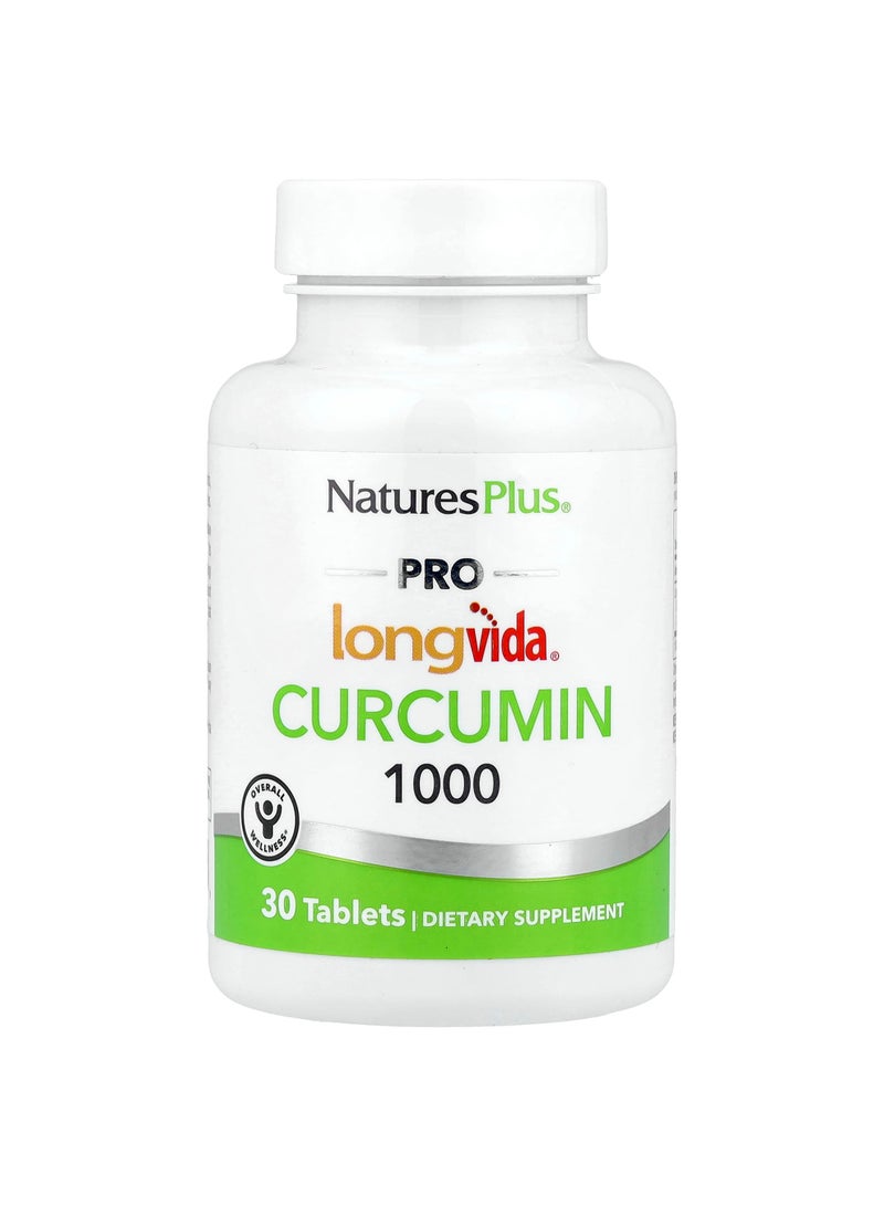NaturesPlus Pro Longvida Curcumin 1000, 1,000 mg, 30 Tablets