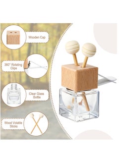 HaHaHai 4 Pack Car Air Freshener Diffuser Bottles With Air Vent Clip,  Empty Glass Perfume Bottle, Fragrance Diffuser Bottle  - Image 2