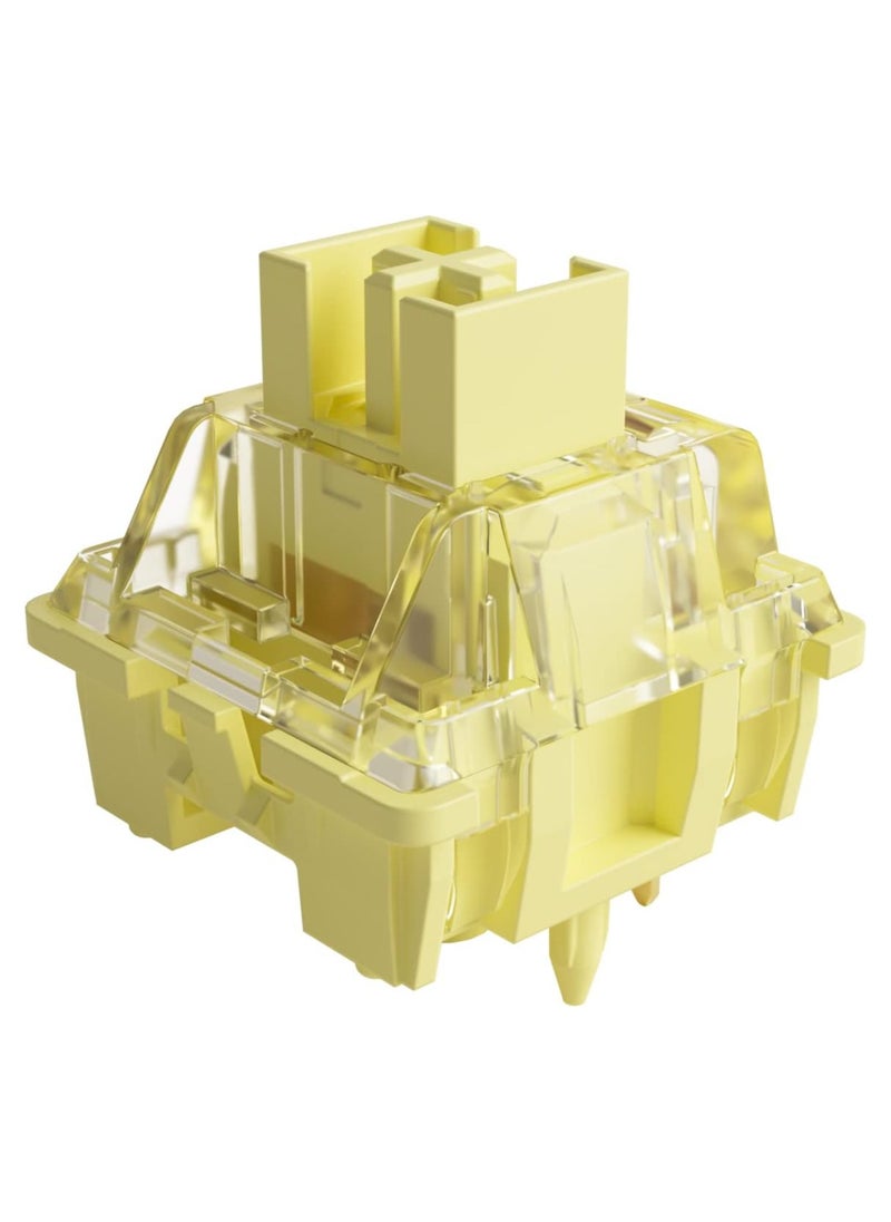 AKKO - Akko V3 Pro Cream Yellow Mechanical Keyboard Switch, Linear Switches, 5 Pin 50gf RGB LED Slot, Transparent Cover, MX Key Switches for DIY Kit/Gamer Barebones Keyboard (45 Pcs) - Image 1