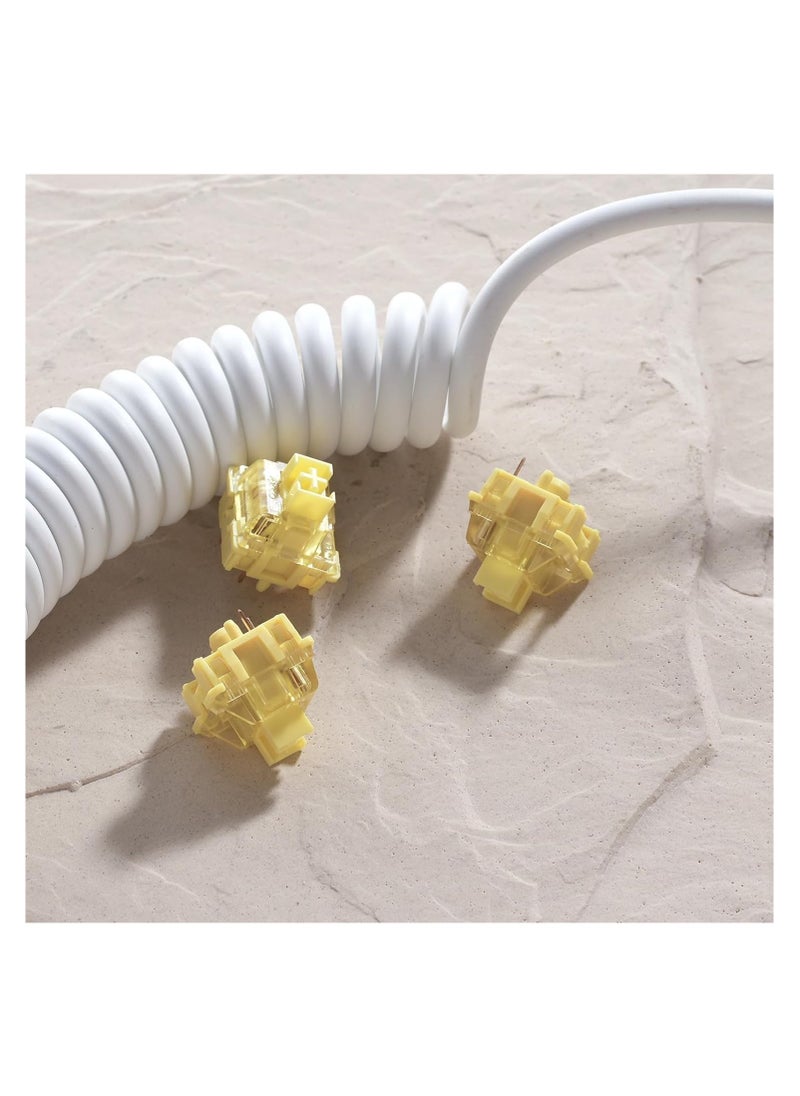 AKKO - Akko V3 Pro Cream Yellow Mechanical Keyboard Switch, Linear Switches, 5 Pin 50gf RGB LED Slot, Transparent Cover, MX Key Switches for DIY Kit/Gamer Barebones Keyboard (45 Pcs) - Image 1