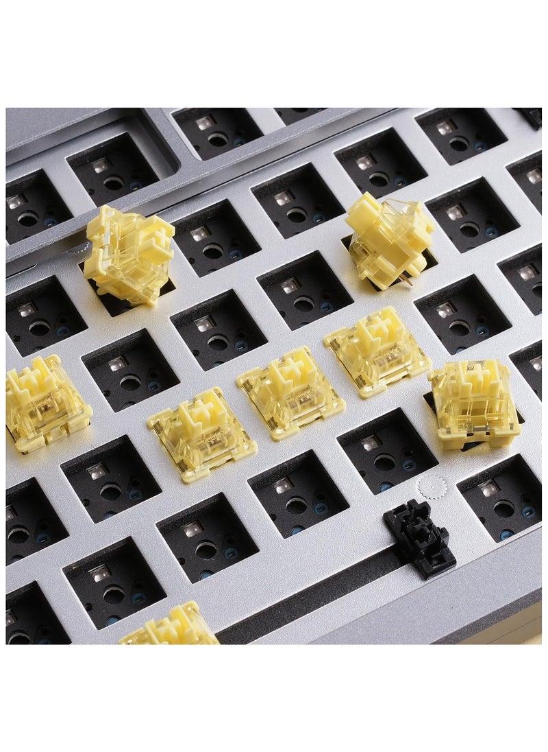 AKKO - Akko V3 Pro Cream Yellow Mechanical Keyboard Switch, Linear Switches, 5 Pin 50gf RGB LED Slot, Transparent Cover, MX Key Switches for DIY Kit/Gamer Barebones Keyboard (45 Pcs) - Image 1