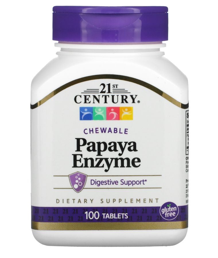 21st Century Chewable Papaya Enzyme 100 Tablets