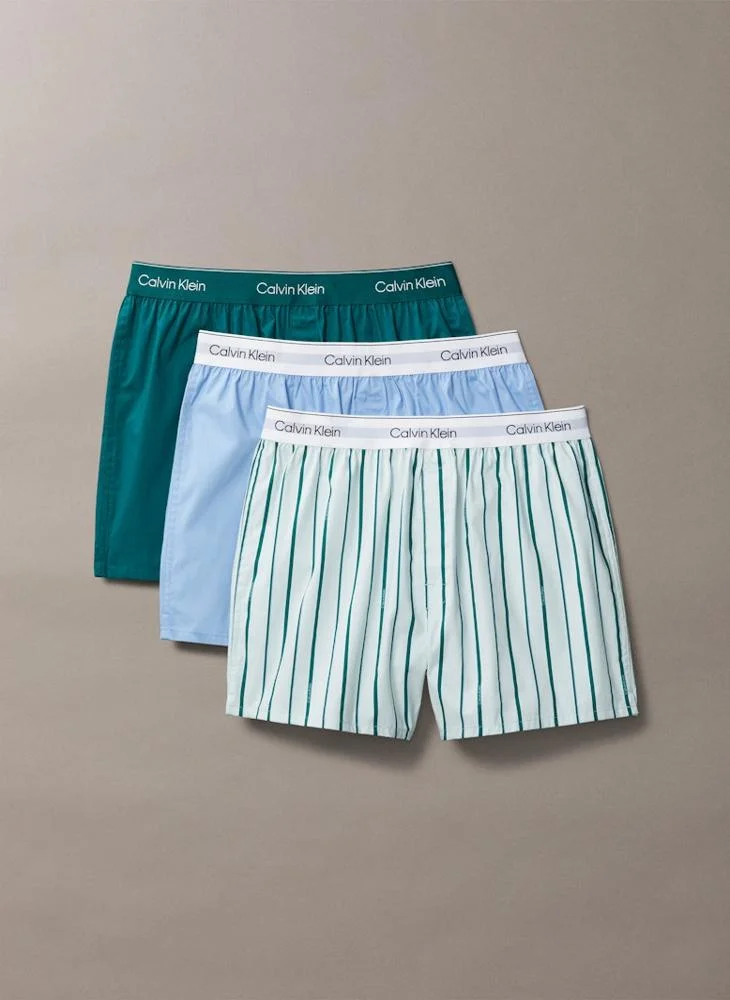 CALVIN KLEIN 3 Pack Slim Boxers - Icon Cotton Stretch