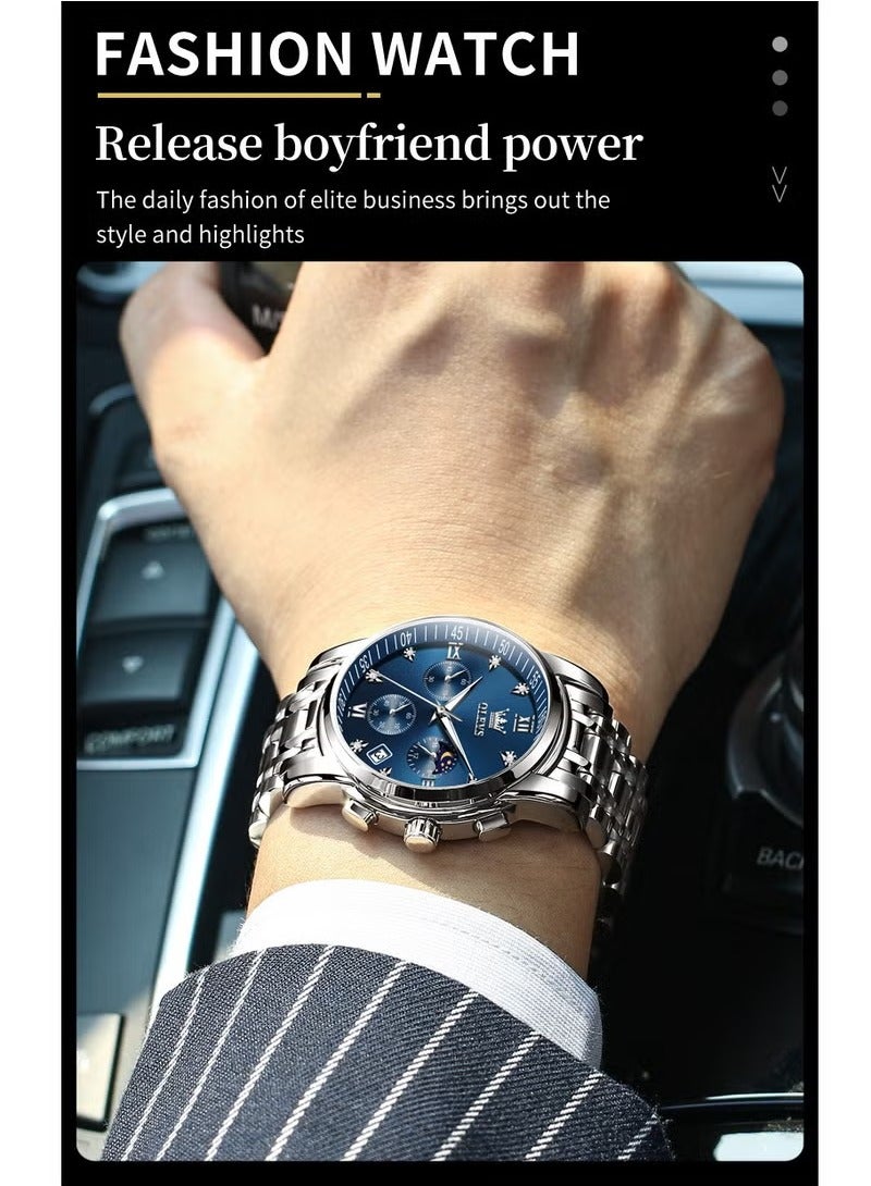 OLEVS Watches For Men Stainless Steel Quartz Water Resistant Watch 2858 - Image 3