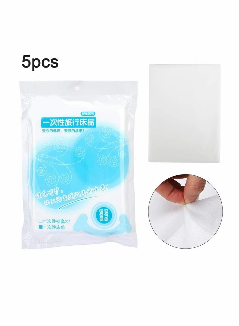 Zikra Children's Sheet Pillowcase Sets, 5pcs 120 x 200cm Disposable Bed Sheets Bed Cover Portable Outdoor Hotel Bedding Supplies - Image 4