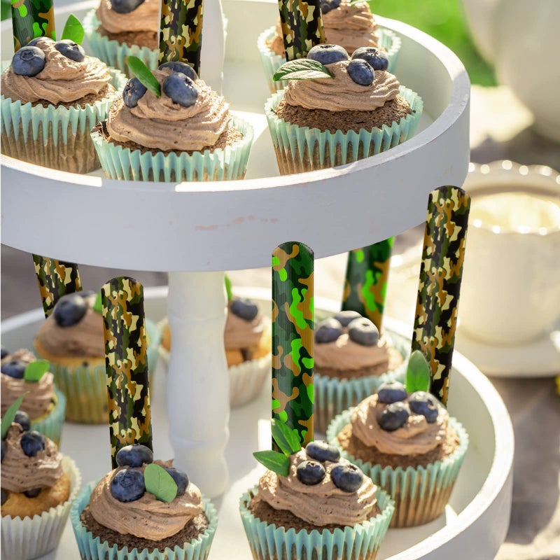 Hungdao 24 Pcs Camo Slap Bracelets for Kids Assorted Army Slap Bracelets Green Camouflage Military Wristbands for Kids Adult Army Party Birthday Favors Decorations Supplies - Image 5