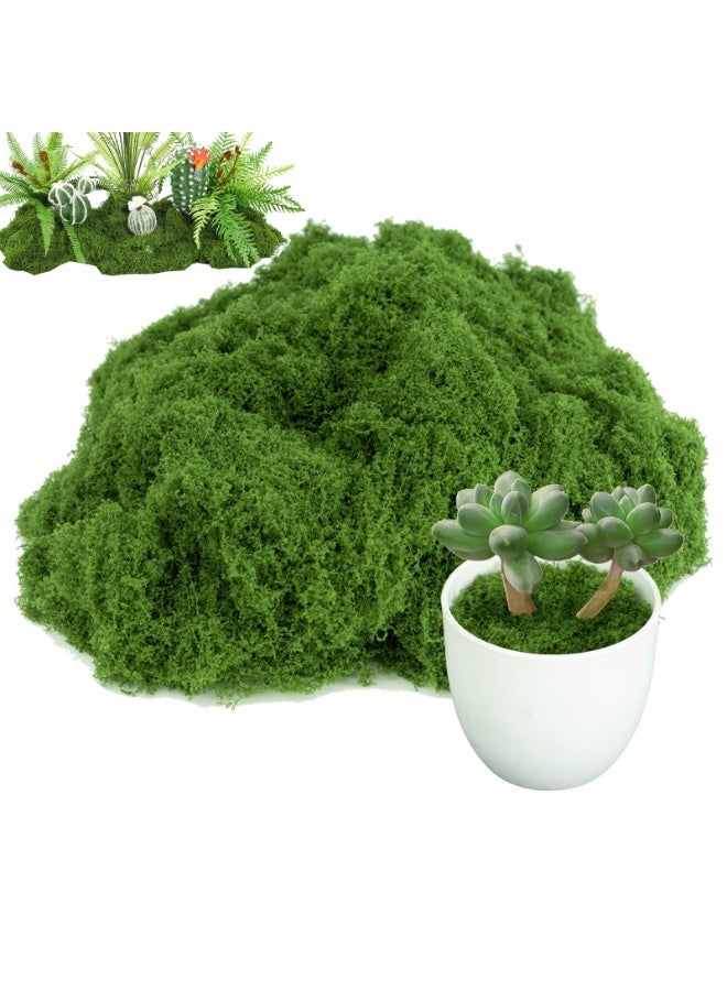 MirageBotanics Fake Moss for Plants Indoor, Artificial Moss for Arts and Crafts, Faux Grass for Potted Fairy Garden DIY Model Making Walls Glass Containers Home Decor Dark Green