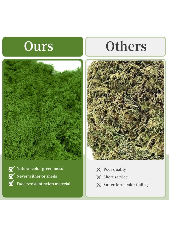 MirageBotanics Fake Moss for Plants Indoor, Artificial Moss for Arts and Crafts, Faux Grass for Potted Fairy Garden DIY Model Making Walls Glass Containers Home Decor Dark Green - Image 4
