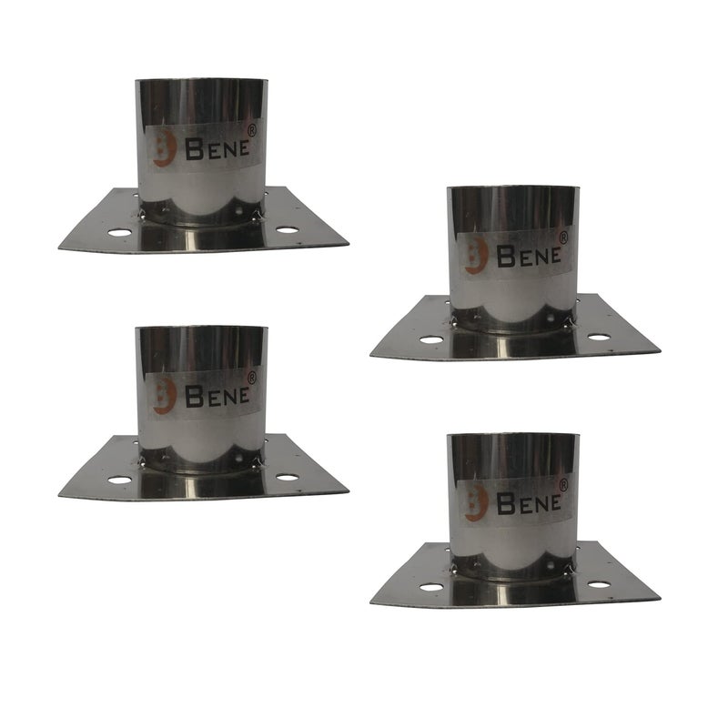 Bene قاعدة مصابيح خارجية مربعة من الفولاذ المقاوم للصدأ، عبوة من 4 قطع - Image 1