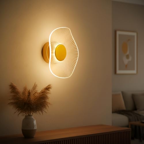 Lamp master Luxury Crystal Wave Wall & Ceiling Light | 3-in-1 Color Changing Light | Antique Gold Finish | Modern Decorative Lamp for Living Room, Bedroom, Bedside, Hall, Restaurants, Home & Office - Image 2
