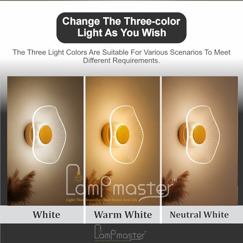 Lamp master Luxury Crystal Wave Wall & Ceiling Light | 3-in-1 Color Changing Light | Antique Gold Finish | Modern Decorative Lamp for Living Room, Bedroom, Bedside, Hall, Restaurants, Home & Office - Image 4