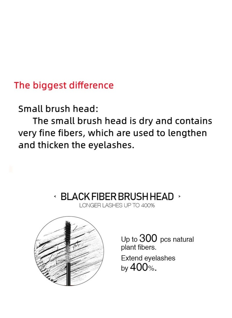 Excefore - Double Head Mascara, 2 in 1 Mascara, with Big and Small Brush, for Fine Short Eyelash, Smudge-proof, No Clumping, No Flaking, Waterproof Extra Long Lash Eyelashes, Voluminous Eyelashes - Image 1