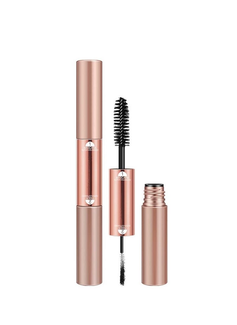 Excefore - Double Head Mascara, 2 in 1 Mascara, with Big and Small Brush, for Fine Short Eyelash, Smudge-proof, No Clumping, No Flaking, Waterproof Extra Long Lash Eyelashes, Voluminous Eyelashes - Image 1
