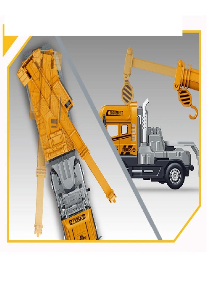 DEZICON Truck Toys Crane Toy Diecast Truck for Kids with Friction, Lights and Sounds Alloy Construction Vehicle Toy - Image 5