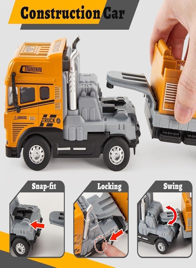 DEZICON Truck Toys Crane Toy Diecast Truck for Kids with Friction, Lights and Sounds Alloy Construction Vehicle Toy - Image 4