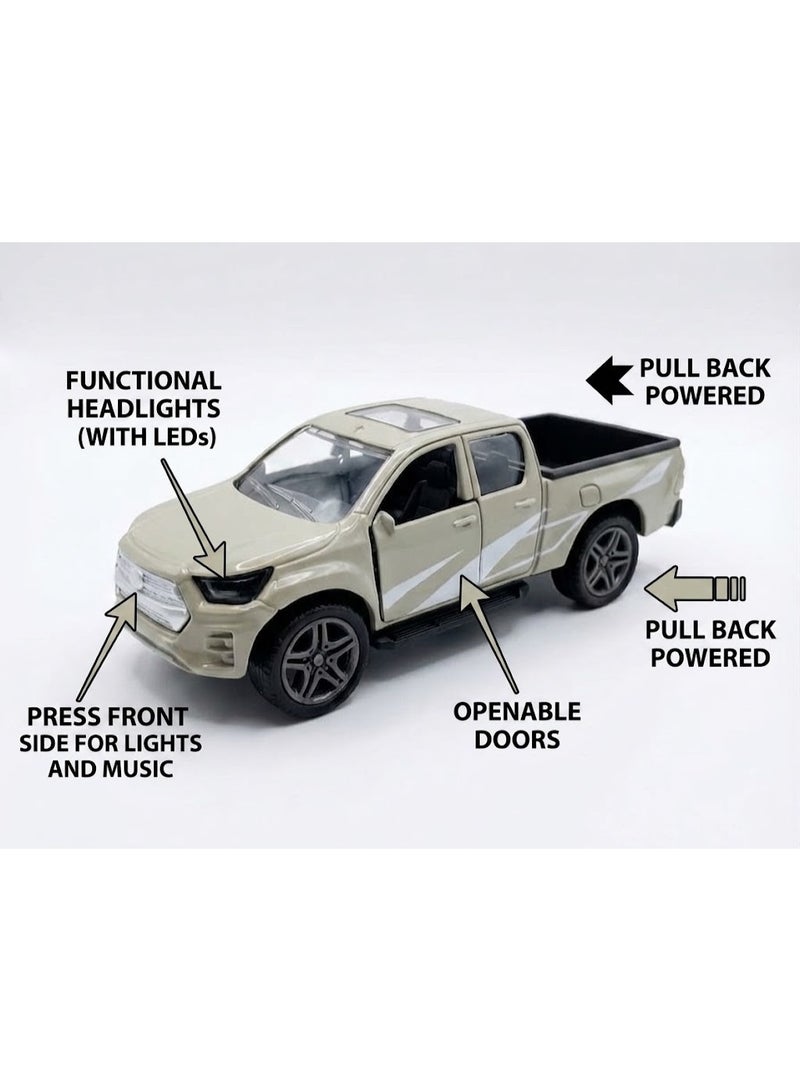 TOOLY Die-cast pull-back metal Pickup Utility Truck with music, lights, and manual doors  , Pack size 15.8x6x6.8 CM. - Image 4