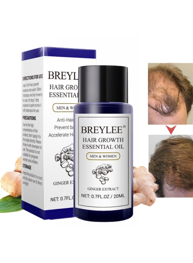 Breylee Ginger Anti-Hair Loss and Hair Growth Essence Oil 20ml | Strengthens Hair Roots, Suitable for Both Men and Women - Image 1