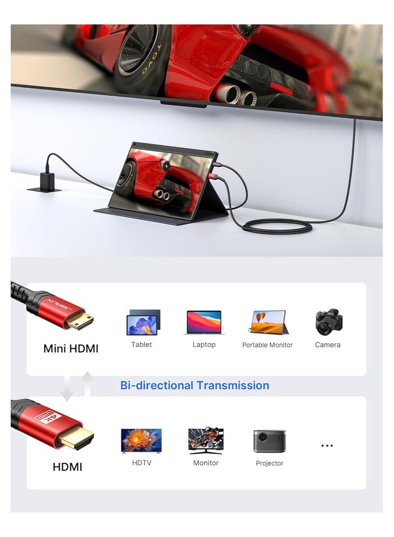 JSAUX 8K@60Hz HDMI to HDMI Aluminum Alloy Cable 1M RED - Image 2